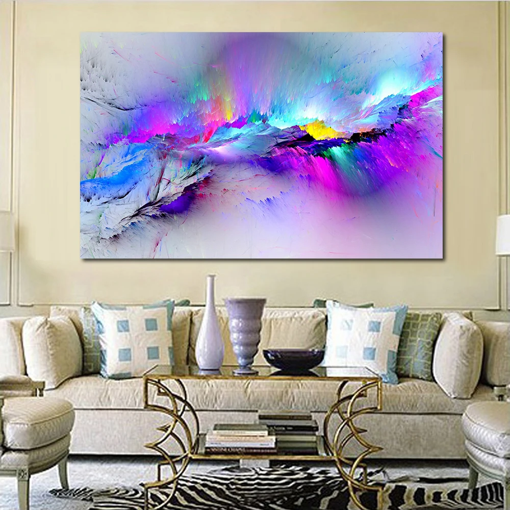 JQHYART настенные картины для гостиной абстрактная картина маслом Облака красочные холст искусство домашний Декор без рамки