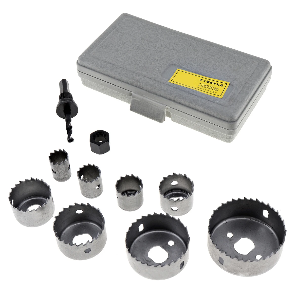 

8pcs 19-64mm Hole Saw Set Round Cutting Drilling Bit Tool with Case for Gypsum Board / Wood / Thin Metal Tool Accessories