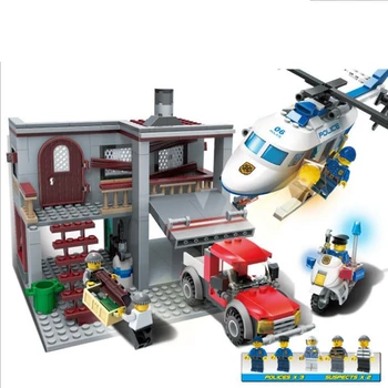 

Building Block Model Police Educational Toys 10424 Compatible Brick Legoing Helicopter Big Hunting 60047
