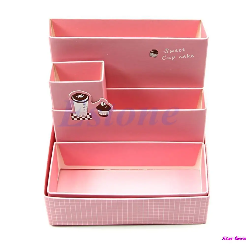 

DIY Paper Board Storage Box Desk Decor Stationery Makeup Cosmetic Organizer New