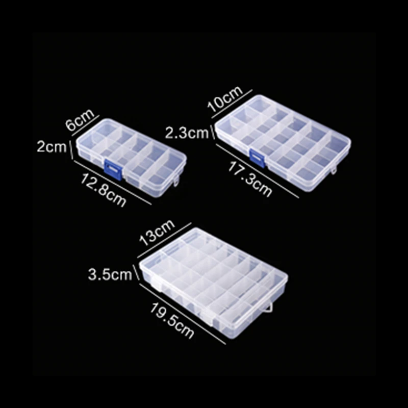 

Transparent Plastic Earrings Jewelry Box Portable Small Pill Box Gift Storage Box Multi-class Sorting Storage Box