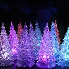 Светодиодный светильник в стиле рождественской елки, мини-лампа, меняющий цвет, светодиодный светильник, лампа на день рождения, для дома, вечерние, свадебные, Детские милые игрушки