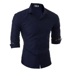 Бренд Для мужчин рубашка CHEMISE Homme Мода 2017 г. печатных Slim Fit Для мужчин с длинным рукавом рубашки Высокое качество Повседневная хлопковая