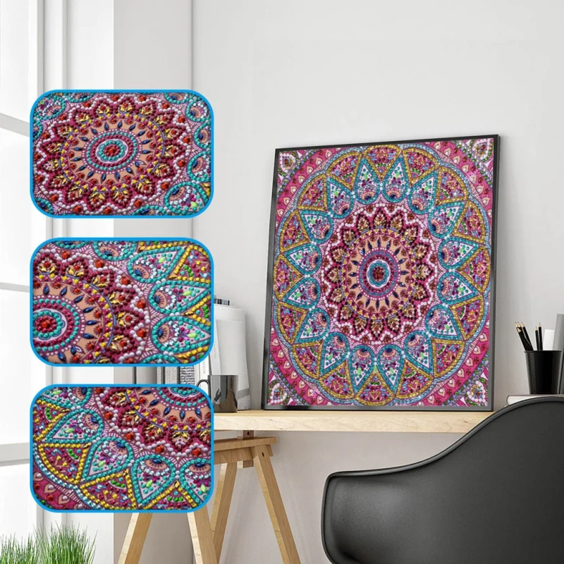 

DIY 5D Model Mandala Flower Combination Living Room Decorative Paint Art Special Diamond Modeling Flower Painting Modern