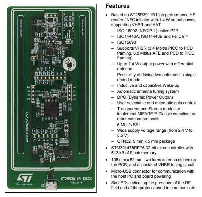 ST25R3911B-DISCO INFO