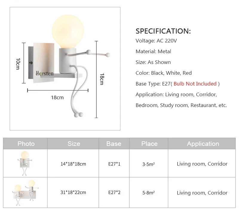Creative Modern Interior Iron LED Wall Lamps Children Room Wall Sconces Bedroom Bedside Wall Light For Baby Kids Room Luminaire (21)