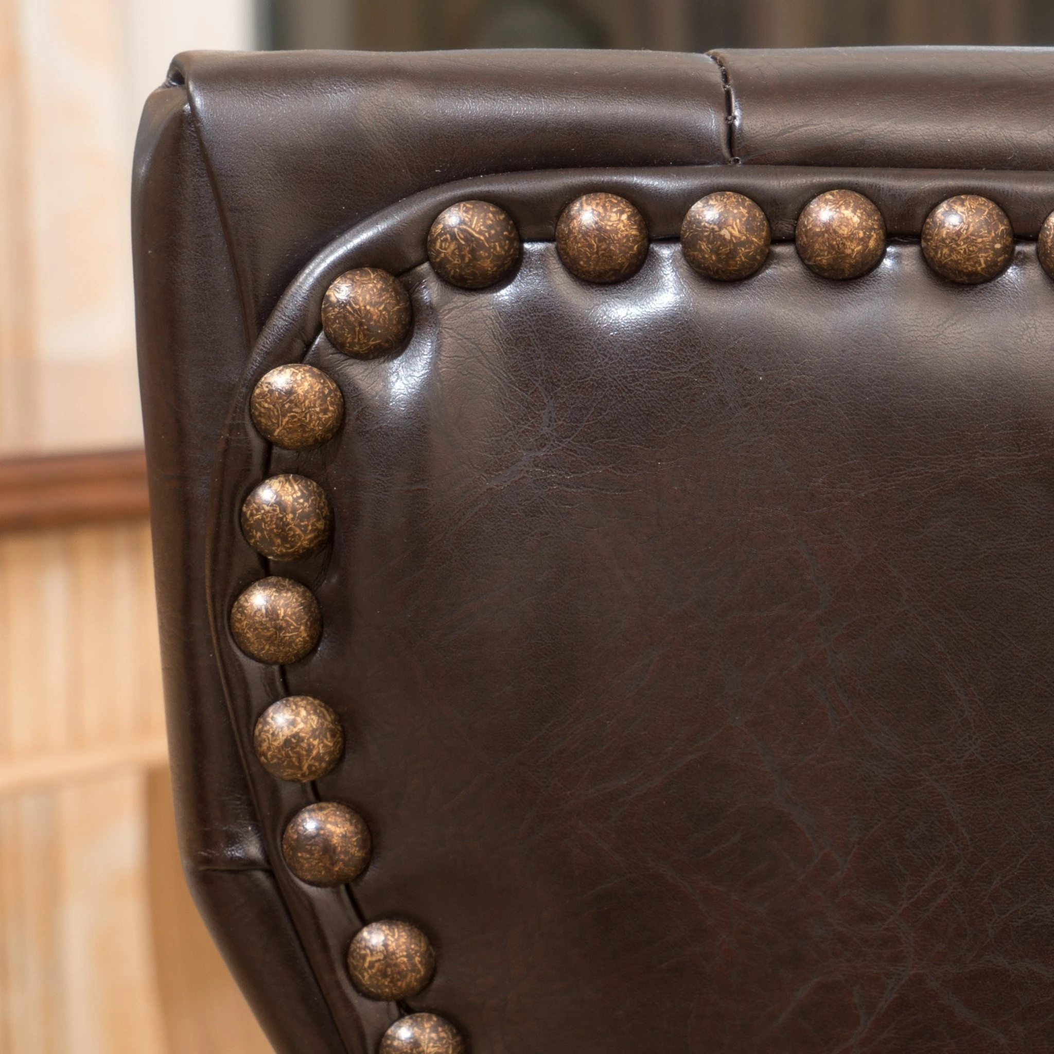 Zatgan Brown Leather Tufted Dining Chair (Set of 2) (2)