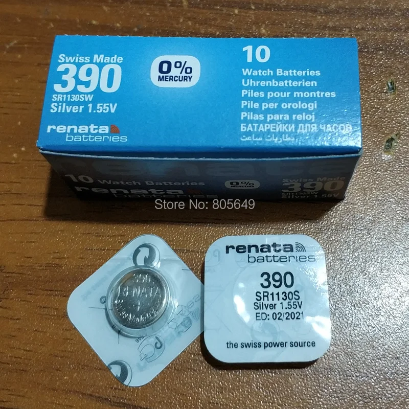 10X Часы с оксидом серебра renata 390 SR1130SW 1130 1 55 V 100% оригинальный бренд батарея |