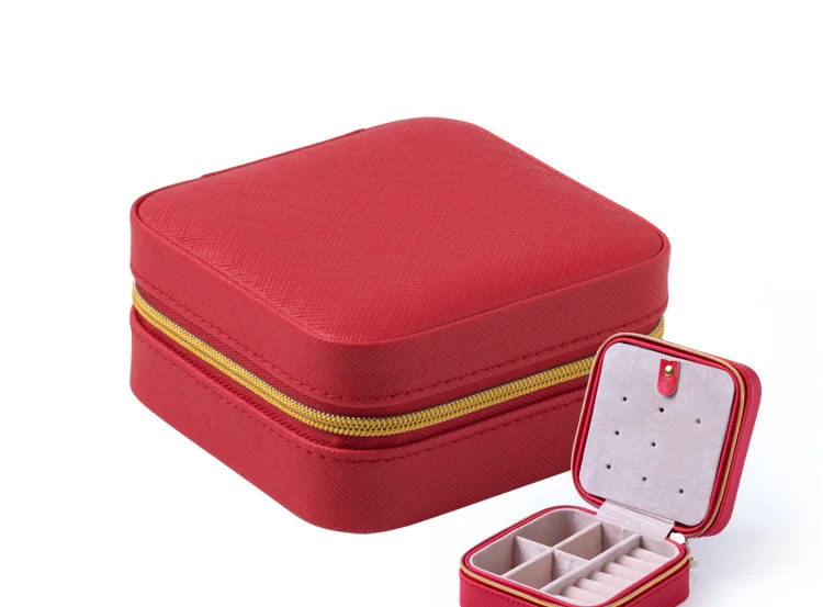 Простой портативный дорожный ящик для хранения ювелирных изделий кольца серьги коробка для хранения ювелирных изделий сумка - Цвет: D