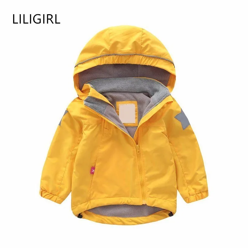 Детская осенняя куртка LILIGIRL косые пальто на молнии флисовая подкладка с