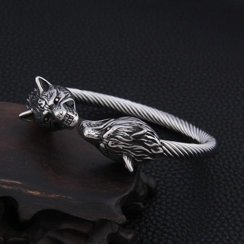 Новое поступление 2019 браслет в скандинавском стиле Odin Wolf из нержавеющей стали