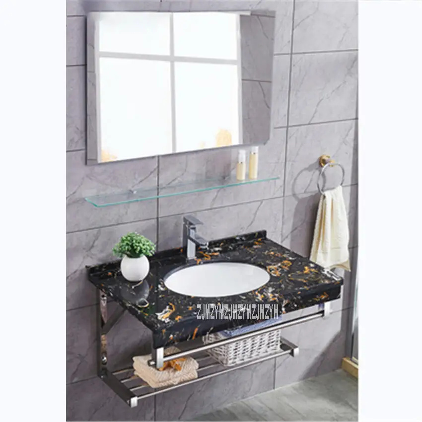 DLS001 Toilet Vanity Combo Mirror Cabinet Wall Mounted Type Cabinet Bathroom Cabinet Ceramics Basin Washroom Storage Cabinet - Цвет: F tap 3 version