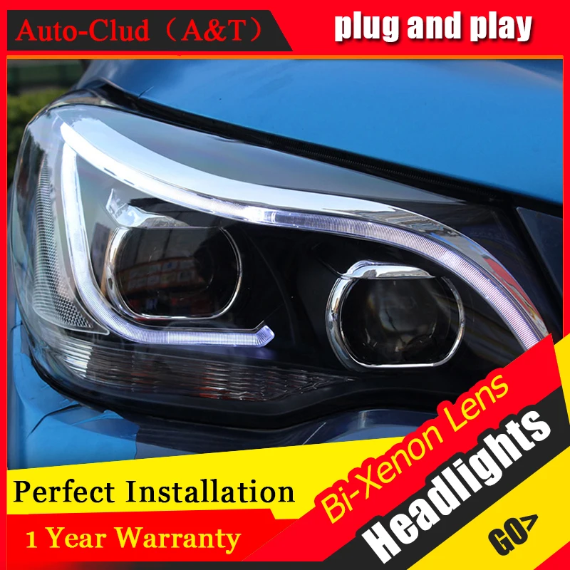 

Auto Clud Car Styling for New Forester LED Headlight 2014 Forester DRL Lens Double Beam H7 HID Xenon bi xenon lens