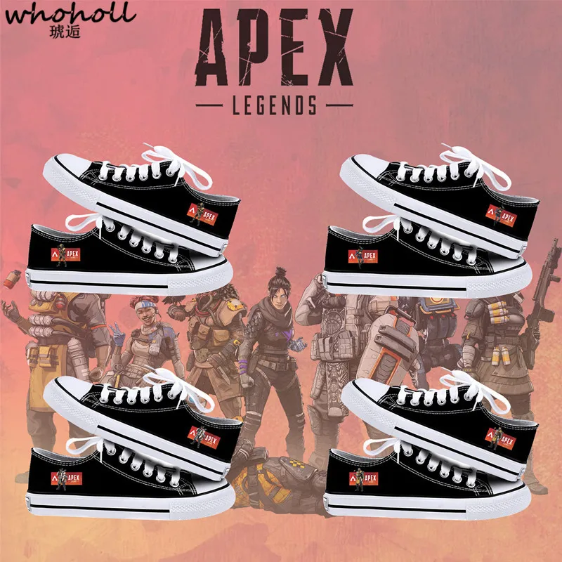 

Whoholl Brand 2019 Anime Apex Legends Game Print Mens High-top Vulcanized Shoes Cool 10 Colors Canvas Shoes for Women Size 35-42