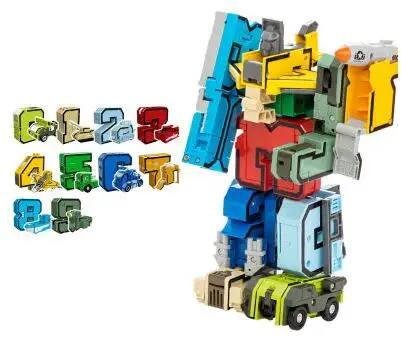 Digital Deformation Building Blocks Assembly Robot Number Transformation Math Letters Montessori Educational Toys dropshipping
