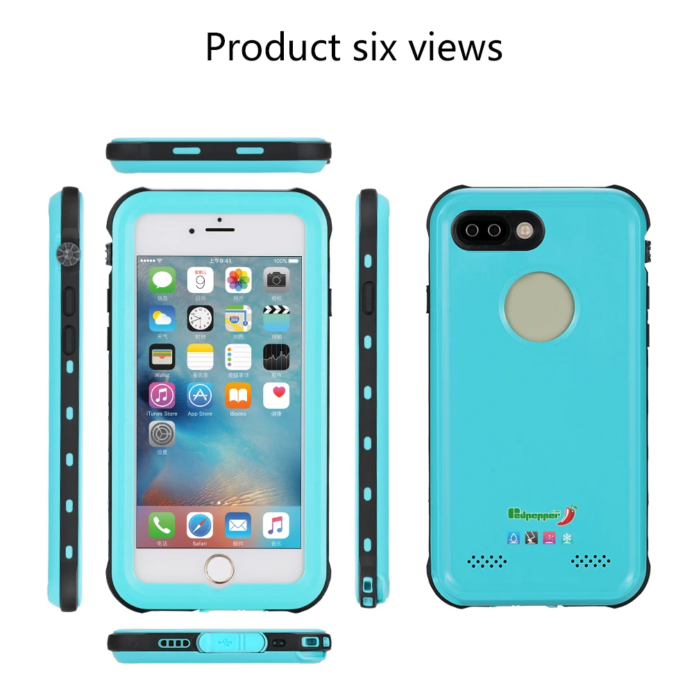 

For IPhone 7 8 Plus Case Dot Series IP68 Waterproof Diving Underwater PC + TPU Armor Cover For iPhone 8 7PLUS