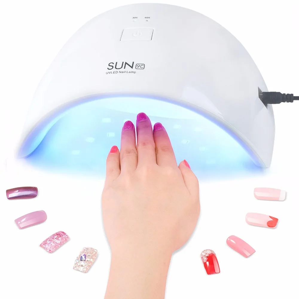 

SUN LED Lamp 24W UV LED Nail lamp 18 LEDs Nail dryer for All Gels with 30s/60s button Perfect Thumb Solution