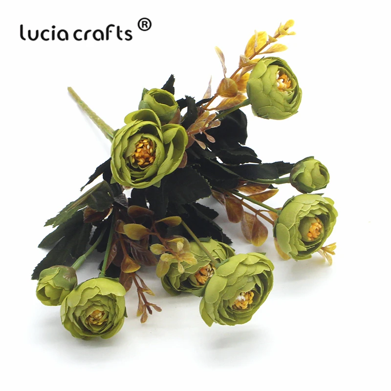 Lucia crafts 1 пачка 28 см шелковая ткань искусственная чайная роза искусственный букет цветов для свадебной вечеринки украшения дома DIY A0313