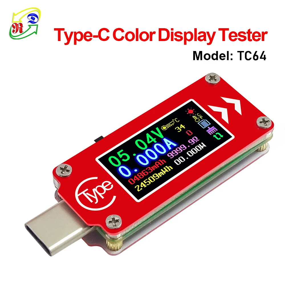 RD TC64 Type C цветной ЖК дисплей USB Вольтметр Амперметр измеритель напряжения