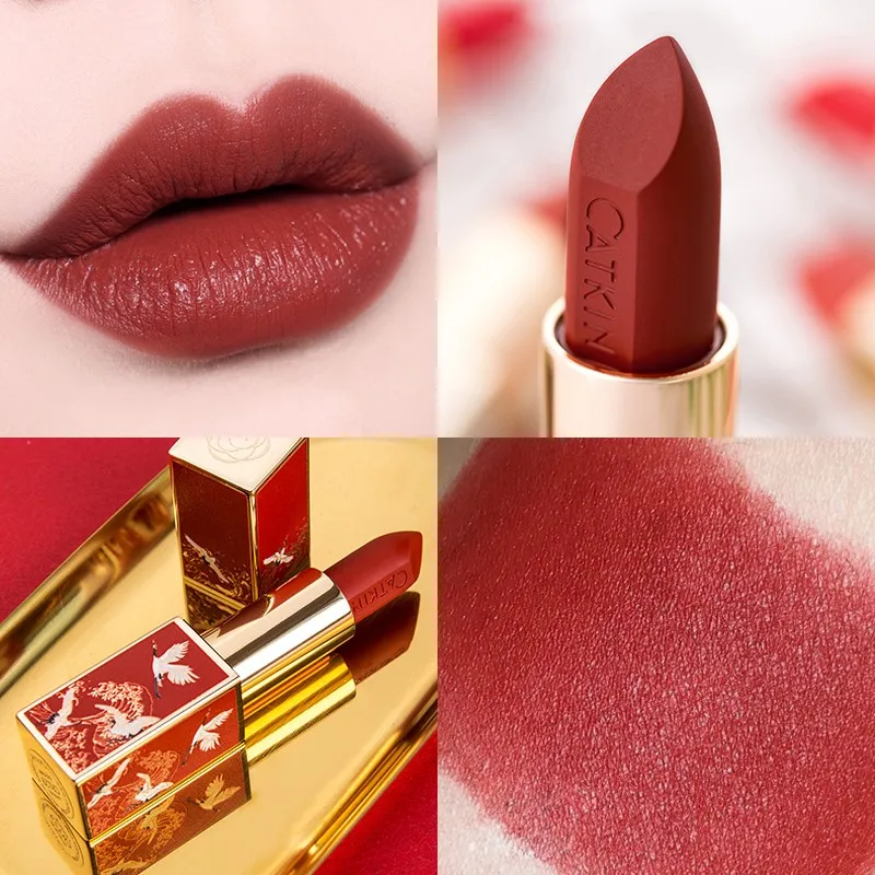 Catkin Lipstick Natural Plant Essence Moisturizing Matte Lip Stick Waterproof Long Lasting Protect Lip Makeup Chinese Style