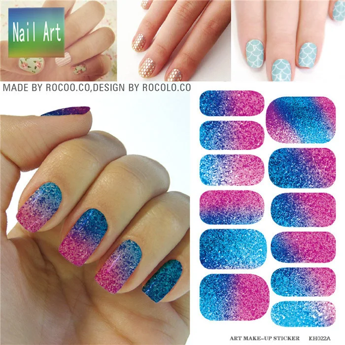 full Nail WRAPS Art Sticker Water Transfer False Nails Foil decals