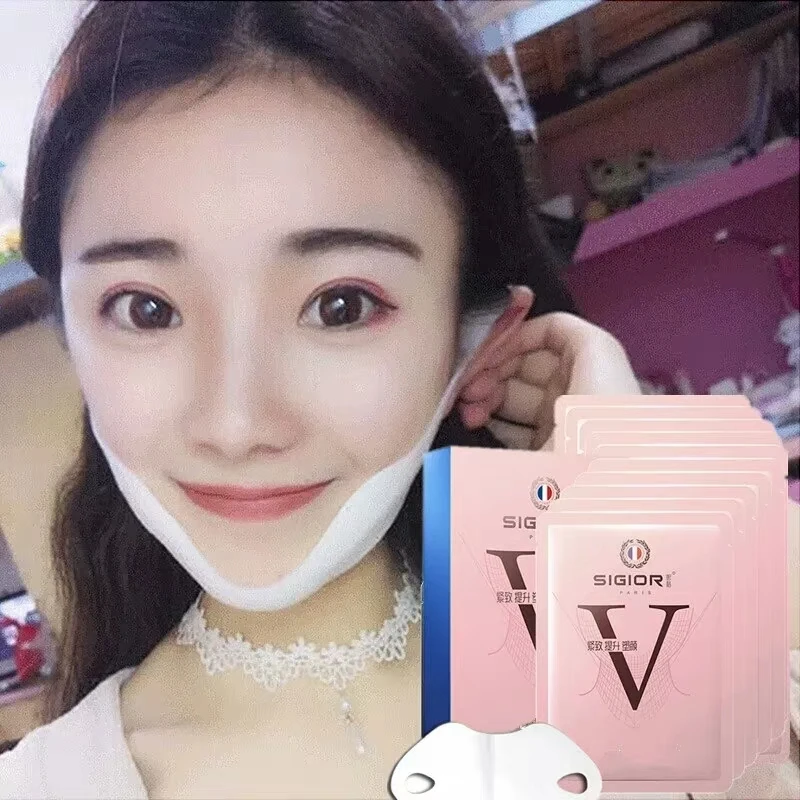 Маска-лифтинг для лица V shape Face Slim Check Neck Lift Peel-off Mask V shape r подтягивание лица повязка маска уход за кожей красота