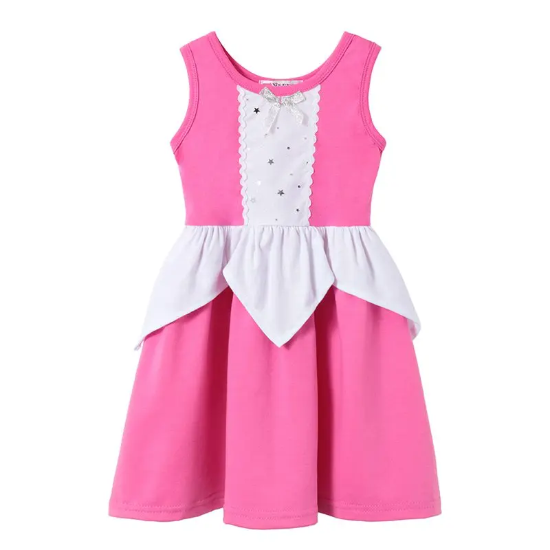 Girls Summer Dress Child Mickey Belle Snow White Moana Elsa Magic Hair Anna Cotton Birthday Princess Costume girls dress,princess costume,kids clothes
