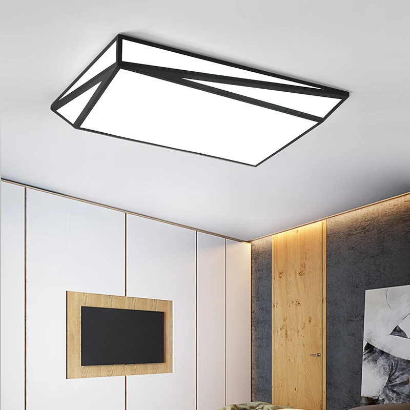 

modern LED ceiling lights Plafondlamp Lighting Iron Acrylic black/ white ceiling lamp for living dining bedroom lampara techo