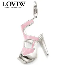 Эмаль туфли без каблука на платформе Шарм Подвеска с застёжкой Для женщин стильные очаровательные вечерние украшения Thomas для дам подарочная коробка в виде серебряный браслет шарма