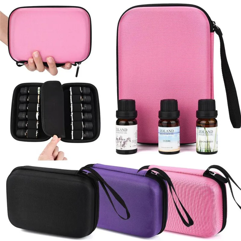 

12 Roller EVA Bottles Essential Oil Case Carry Holder Outdoor carrier handbag organizer Aromatherapy Bag Pouch zipper drop ship