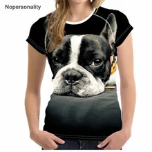 Nopersonality Cool Printing Dog Wolf Panda T Shirt Tops for Women Summer Animal Femme Tee Shirts Casual Slim Short Sleeve Plus