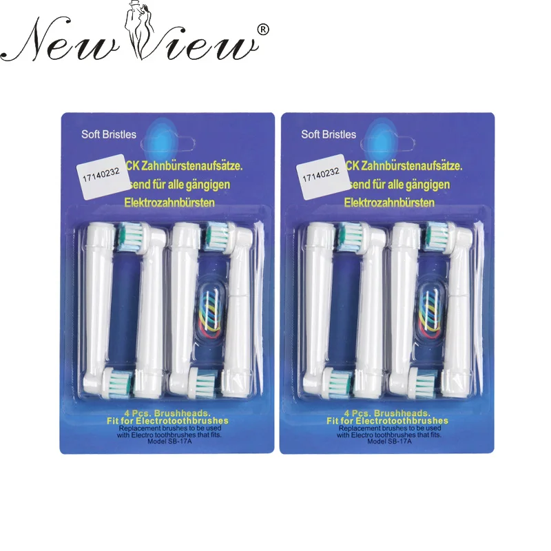 

NewView 8Pcs/lot Electric Replacement Toothbrush Heads For Oral B Electric Tooth Brush Hygiene Care Clean EB 17 SB-17A