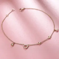 Натуральный бриллиант браслет 18 к розовое золото 0.11ct/21 шт. ювелирные изделия с бриллиантами для женщин Свадебные ювелирные изделия