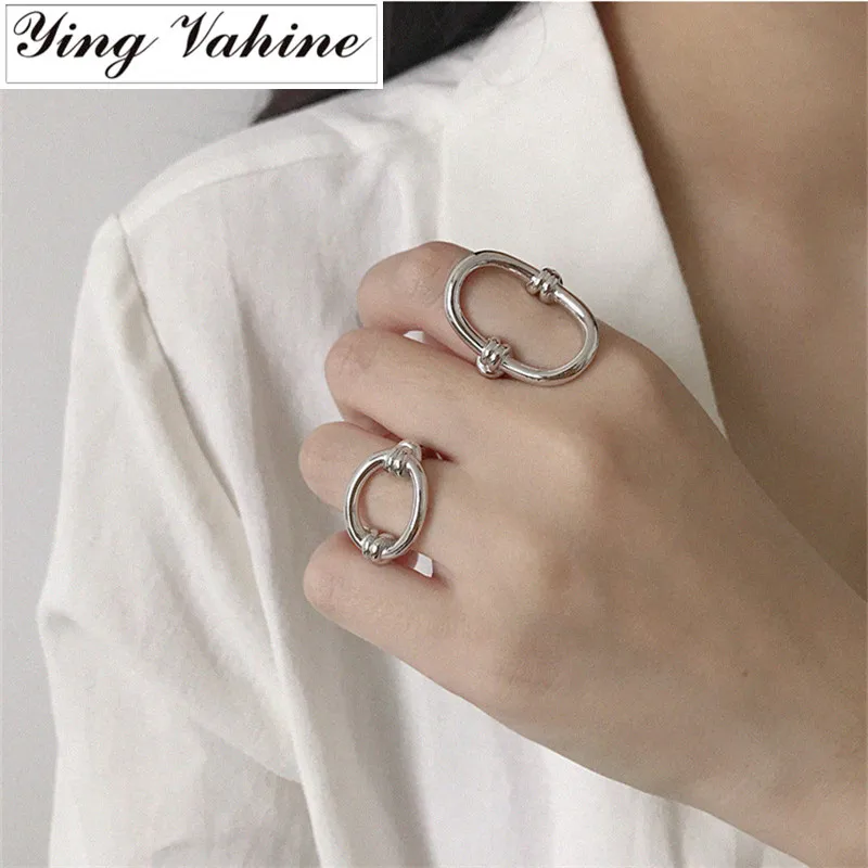 

ying Vahine Korean Style High Quality Fashion Brass Oval Rings for Women