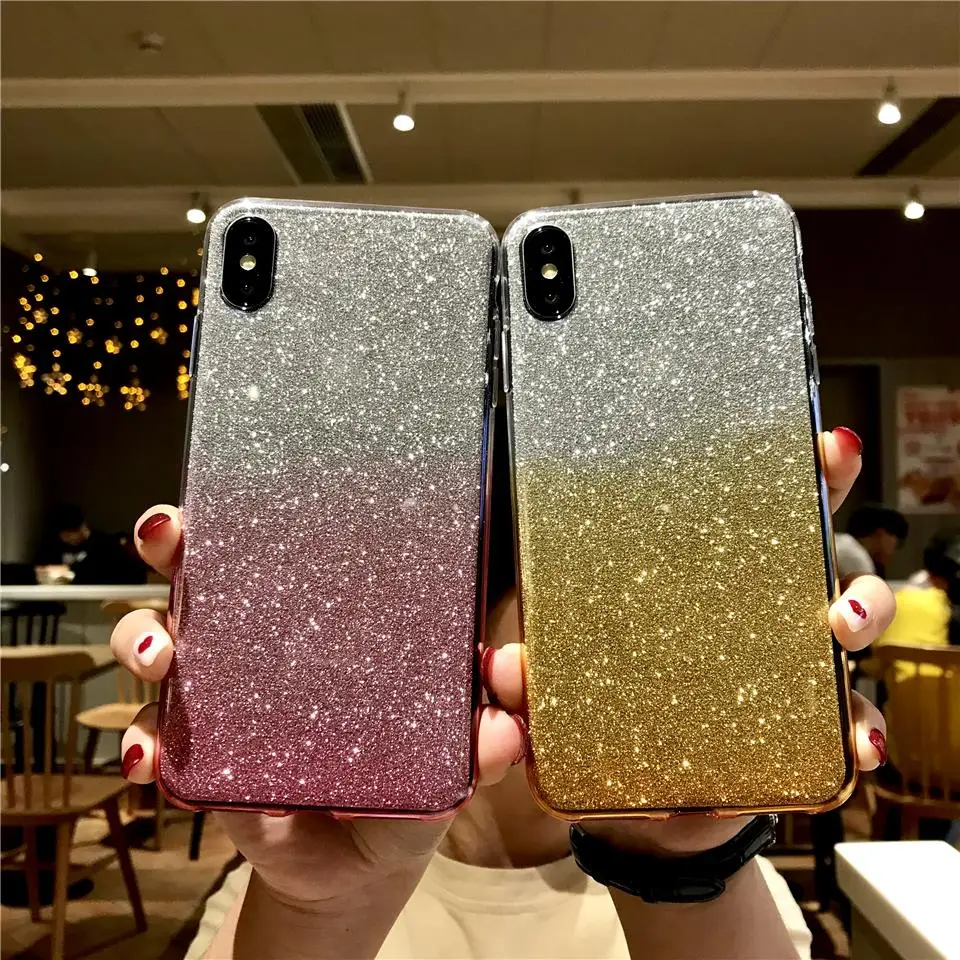 

Rainbow Glitter Silicone 2 IN 1 Case For iphone XS MAX XR Sony XZ Z5 C5 C6 Xperia X XA XA1 XA2 XP Ultra XR XC XZ1 XZ2 Cover Case
