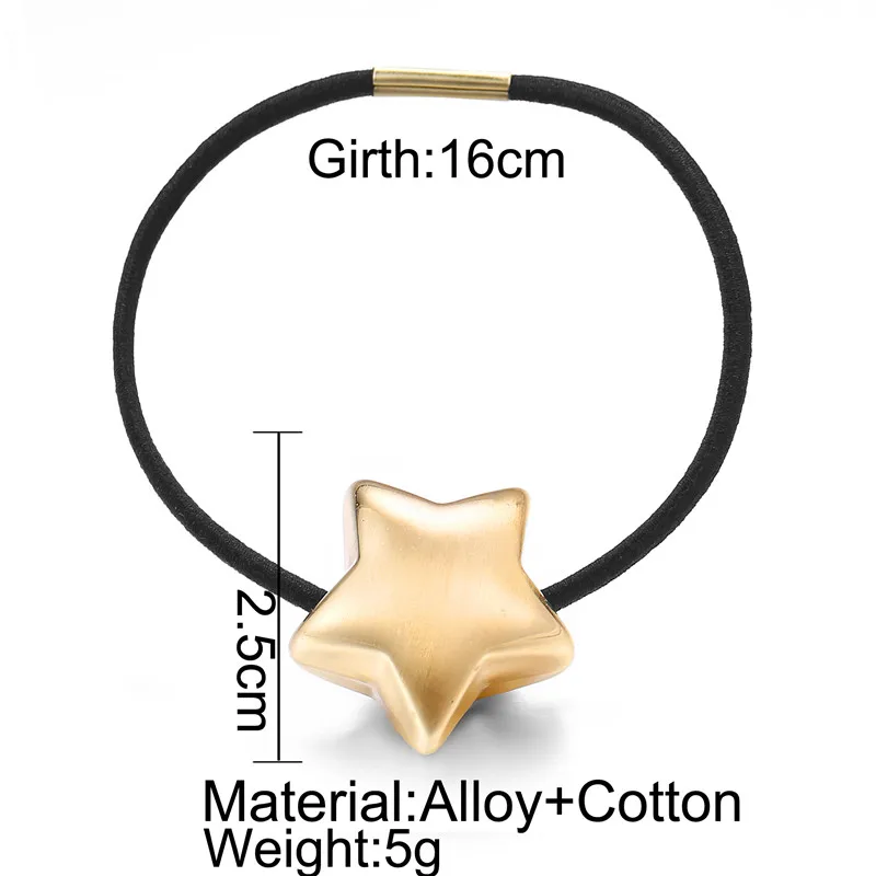 Модные женские аксессуары для волос, металлический смайлик, геометрический обруч со звездой, резинка для волос, резинка для волос, конский хвост, резинки для волос