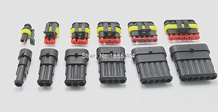 

30/60 Sets Superseal AMP Tyco 1.5 Kit 1/2/3/4/5/6 Pin Female Male Waterproof Electrical Wire Cable Automotive Connector Car Plug