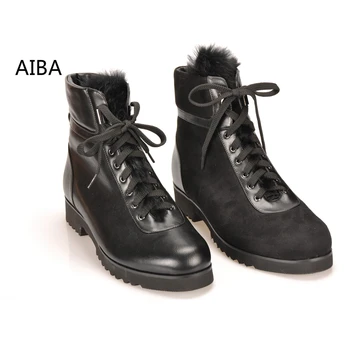 

AIBA winter boots women big size41-42-43 shoes woman2018new botas mujer invierno flat bottom