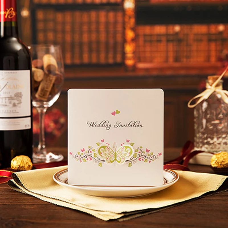 Korean-style Cute Butterfly Printable &amp Customize Free Wedding Suppliers Invitations Cards Shipping | Дом и сад