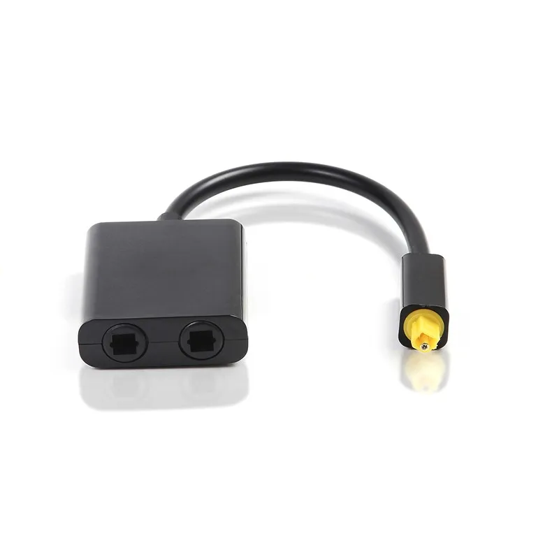 

New 1 to 2 Digital SPDIF Optical Audio Splitter 2 Way Toslink Splitter Adapter 1 input 2 Output SPDIF Optical Cable Splitter Hub