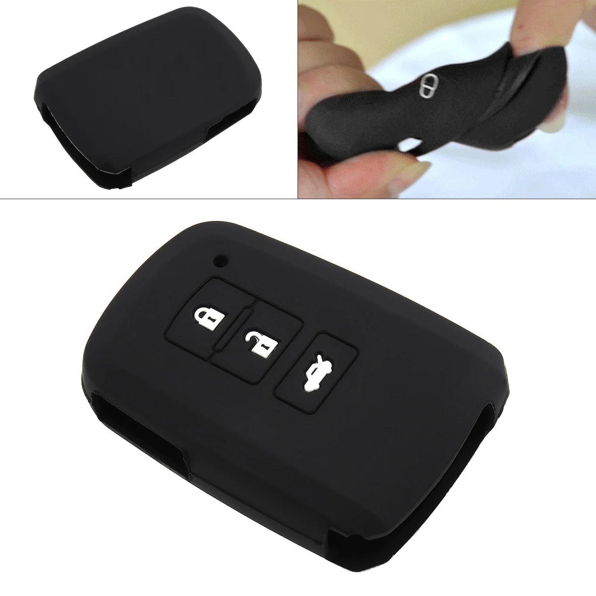 

3 Buttons Silicone Smart Remote Car Key Case Holder Protector for Toyota Camry Corolla Avalon Rav4 Land Cruiser