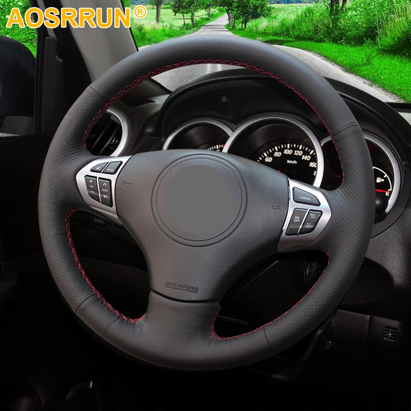 

AOSRRUN Black Artificial Leather Car Steering Wheel Cover For Suzuki Grand Vitara 2007-2013