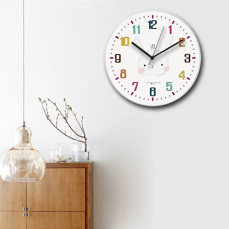 Скандинавские настенные часы с животными дети мультфильм немой часы Современный минималистичный Гостиная Электронные часы Домашние часы
