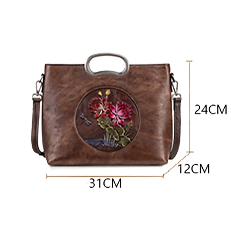 AETOO Vintage bag, head-layer cowhide handheld shoulder bag, oblique cross casual female bag, hand wipe postman bag