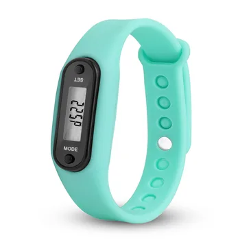

Digital Sky Blue LCD Watch Run Step Walking Distance Calorie Pedometer Silicone Calorie Sport Bracelet Watch for drishipping N08