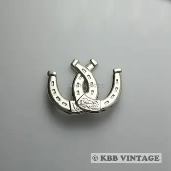 

(KBM02) 10pc Western Equestrian Cowboy Double Horseshoes Conchos Silver