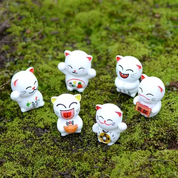 

6pce/set Modeling Animals Cute Lucky Cats Cartoon Anime Figure Wishful Ornaments Novelty Creative Crafts Decoration Figma Gifts