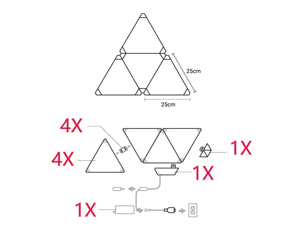 4 упаковки Xiaomi Nanoleaf 16 миллионов полноцветный умный нечетный светильник для работы с Mijia Apple Homekit Google поддержка Voise управления