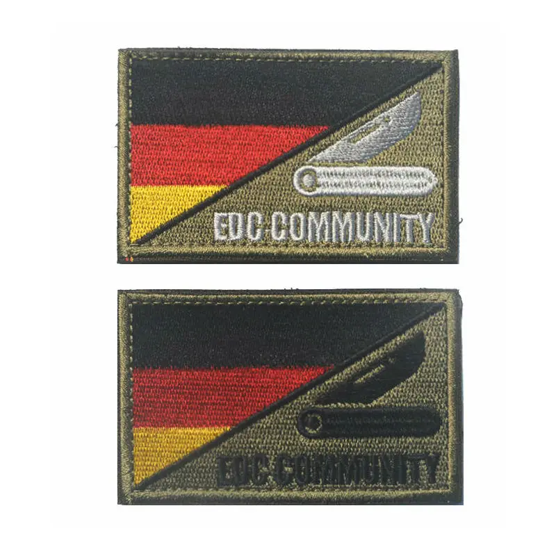 

Embroidery Patch German National Flag EDC Outdoor Embroidered Patches Military Tactical Armband Applique Hook &Loop Badge Badges