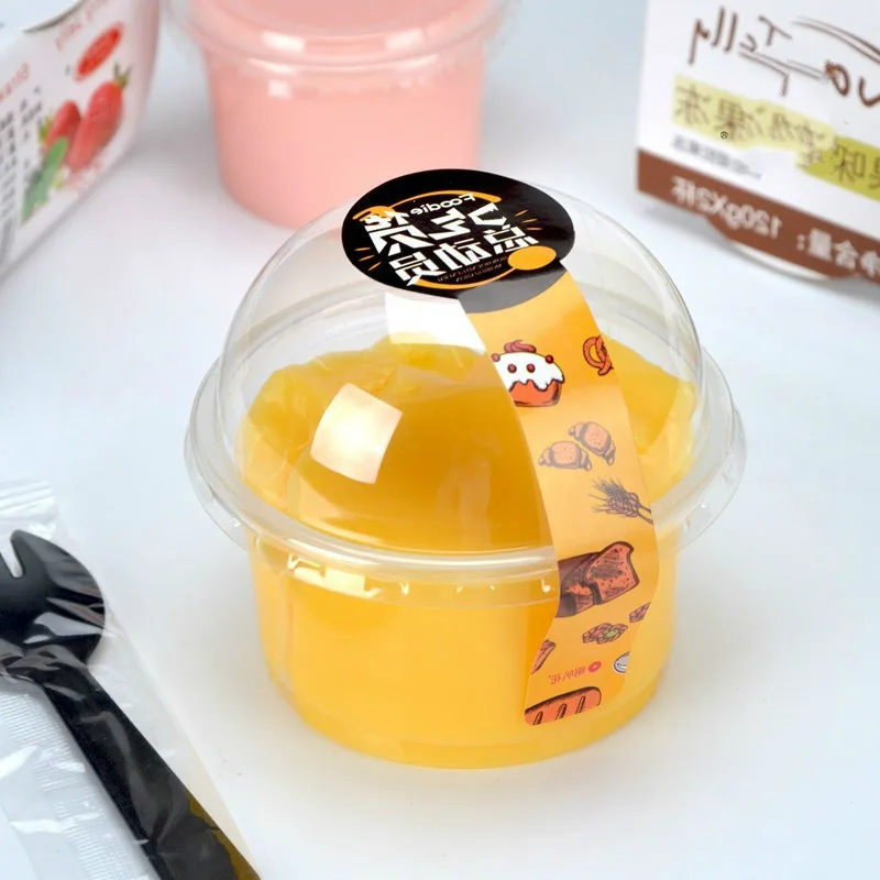 50pcs Disposable Plastic Pudding Cup With Lid Small Containers Dessert Box  Wedding Party Birthday 1/2/3/4/5/6/8/10oz